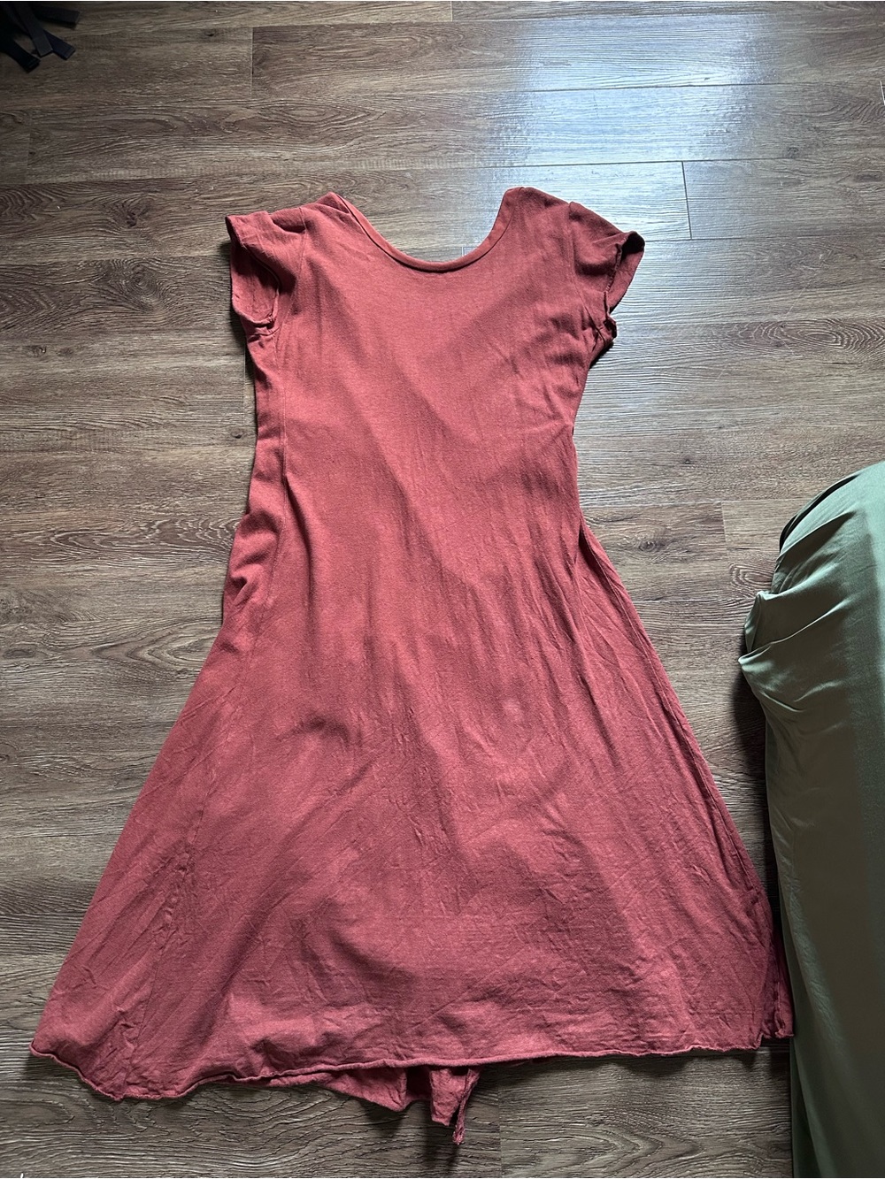 ~ Gaia Conceptions FLIP WRAP BABYDOLL BELOW KNEE DRESS Terracotta L~ - Picture 3 of 5